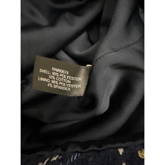 Boston Proper Preppy Professional Blue Plaid Tweed Mini Skirt Size 14 - Picture 4 of 4